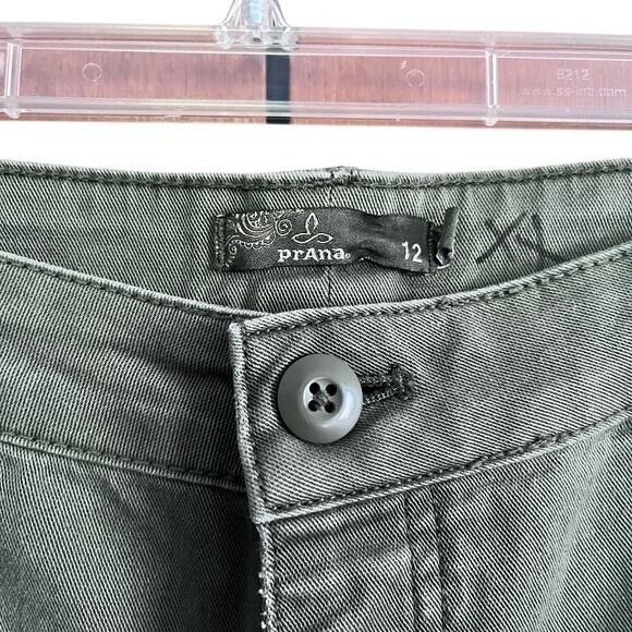 Prana Size 12 Olive Green Cotton Halle Straight Leg Hiking Utility Pants  (L369) - Picture 6 of 6